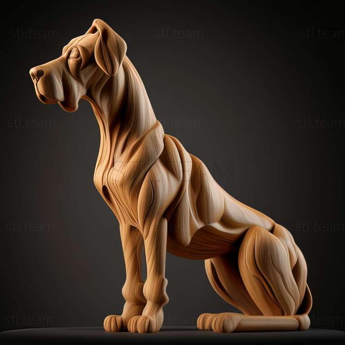 3D model Great Dane dog (STL)